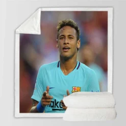 Professional Footballer Player Neymar Sherpa Fleece Blanket