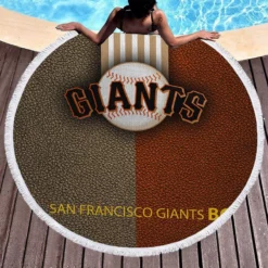 Professional MLB Club San Francisco Giants Round Beach Towel 1