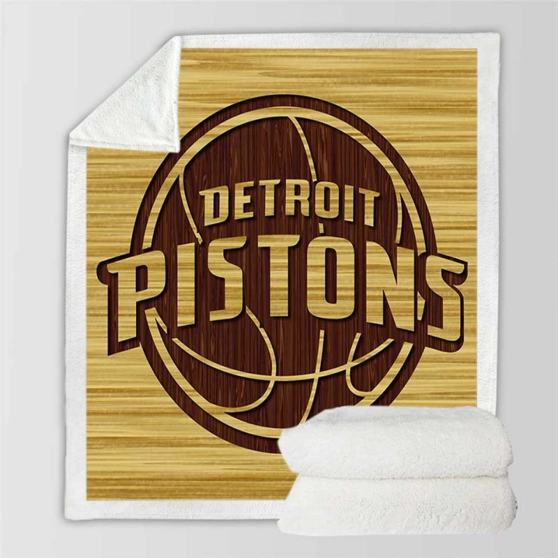 Professional NBA Basketball Club Detroit Pistons Sherpa Fleece Blanket