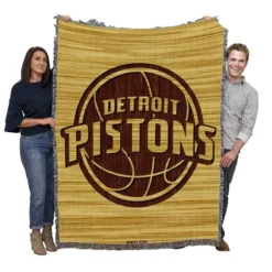 Professional NBA Basketball Club Detroit Pistons Woven Blanket