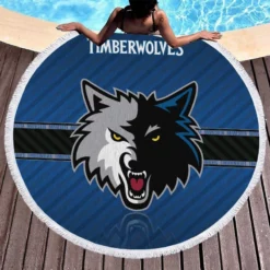 Professional NBA Basketball Club Minnesota Timberwolves Round Beach Towel 1