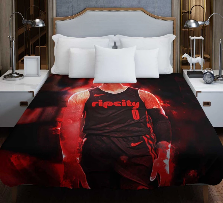 Professional NBA Basketball Player Damian Lillard Duvet Cover