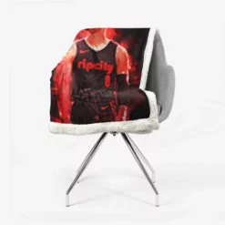 Professional NBA Basketball Player Damian Lillard Sherpa Fleece Blanket 2