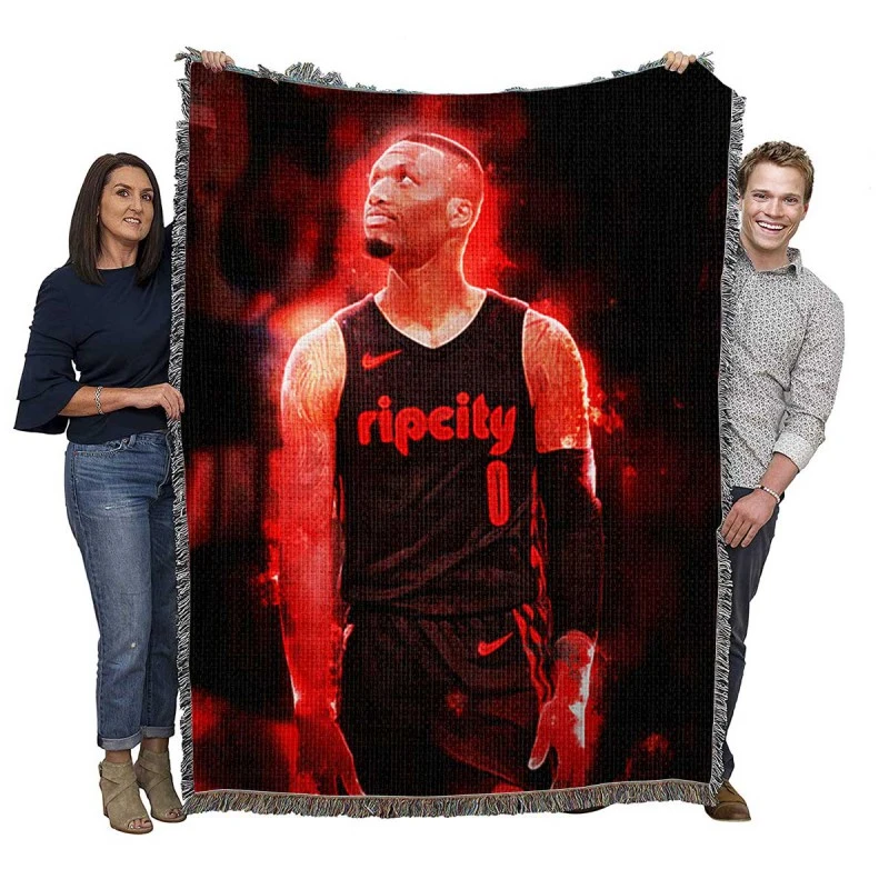 Professional NBA Basketball Player Damian Lillard Woven Blanket