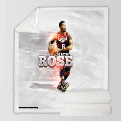 Professional NBA Basketball Player Derrick Rose Sherpa Fleece Blanket