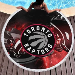 Professional NBA Toronto Raptors Round Beach Towel 1