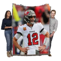 Professional NFL Football Player Tom Brady Woven Blanket
