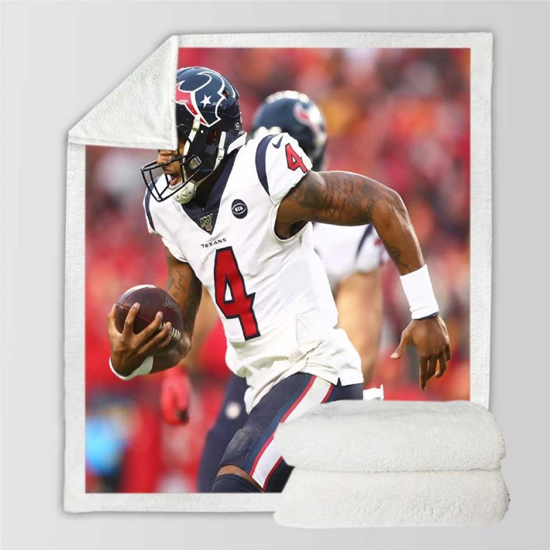 Professional NFL Player Deshaun Watson Sherpa Fleece Blanket