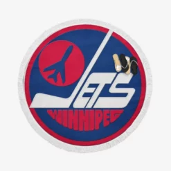 Professional NHL Hockey Player Winnipeg Jets Round Beach Towel
