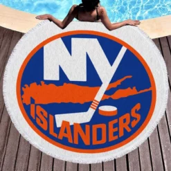 Professional NHL Hockey Team New York Islanders Round Beach Towel 1