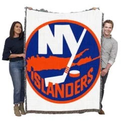 Professional NHL Hockey Team New York Islanders Woven Blanket