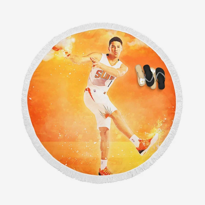 Professional Phoenix Suns Player Devin Booker Round Beach Towel