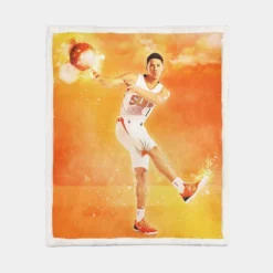 Professional Phoenix Suns Player Devin Booker Sherpa Fleece Blanket 1