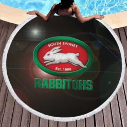 Professional Rugby Club South Sydney Rabbitohs Round Beach Towel 1