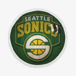 Professional Seattle Supersonics Basketball team Round Beach Towel