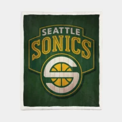 Professional Seattle Supersonics Basketball team Sherpa Fleece Blanket 1