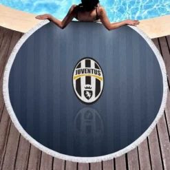 Professional Soccer Club Juventus FC Round Beach Towel 1