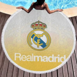 Professional Soccer Club Real Madrid Logo Round Beach Towel 1