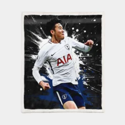 Professional Soccer Player Son Heung Min Sherpa Fleece Blanket 1