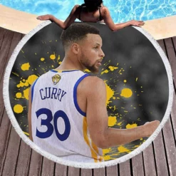 Promising NBA Stephen Curry Round Beach Towel 1