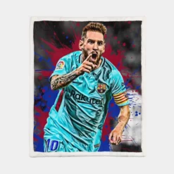 Proud Football Player Lionel Messi Sherpa Fleece Blanket 1