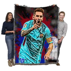 Proud Football Player Lionel Messi Woven Blanket