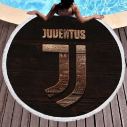 Proud Italian Soccer Club Juventus Logo Round Beach Towel 1