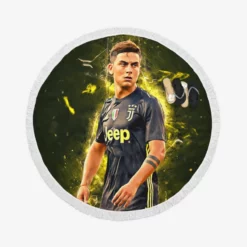 Quick Juve sports Player Paulo Dybala Round Beach Towel