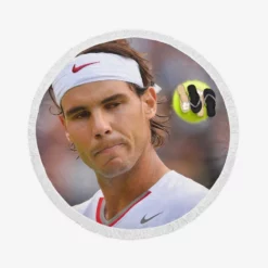 Rafael Nadal Inspirational Tennis Player Round Beach Towel