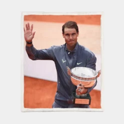 Rafael Nadal Spanish Professional Tennis Player Sherpa Fleece Blanket 1