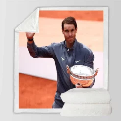 Rafael Nadal Spanish Professional Tennis Player Sherpa Fleece Blanket