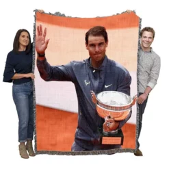Rafael Nadal Spanish Professional Tennis Player Woven Blanket