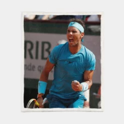 Rafael Nadal encouraging Tennis Sherpa Fleece Blanket 1