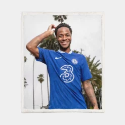 Raheem Sterling Extraordinary Chelsea Football Sherpa Fleece Blanket 1