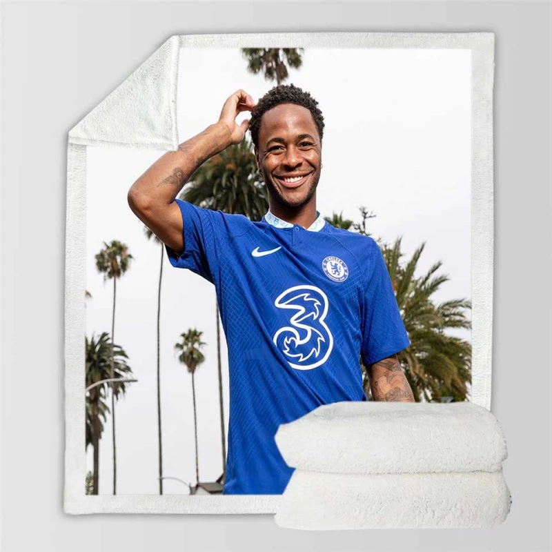 Raheem Sterling Extraordinary Chelsea Football Sherpa Fleece Blanket