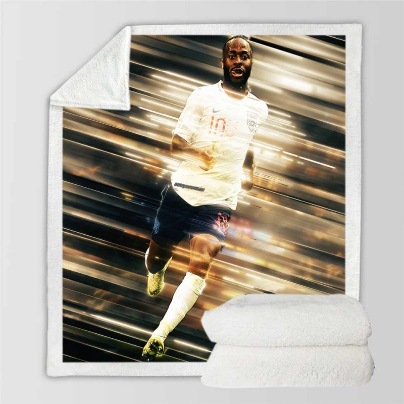 Raheem Sterling Inspirational English Football Sherpa Fleece Blanket