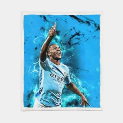 Raheem Sterling Passionate Football Sherpa Fleece Blanket 1