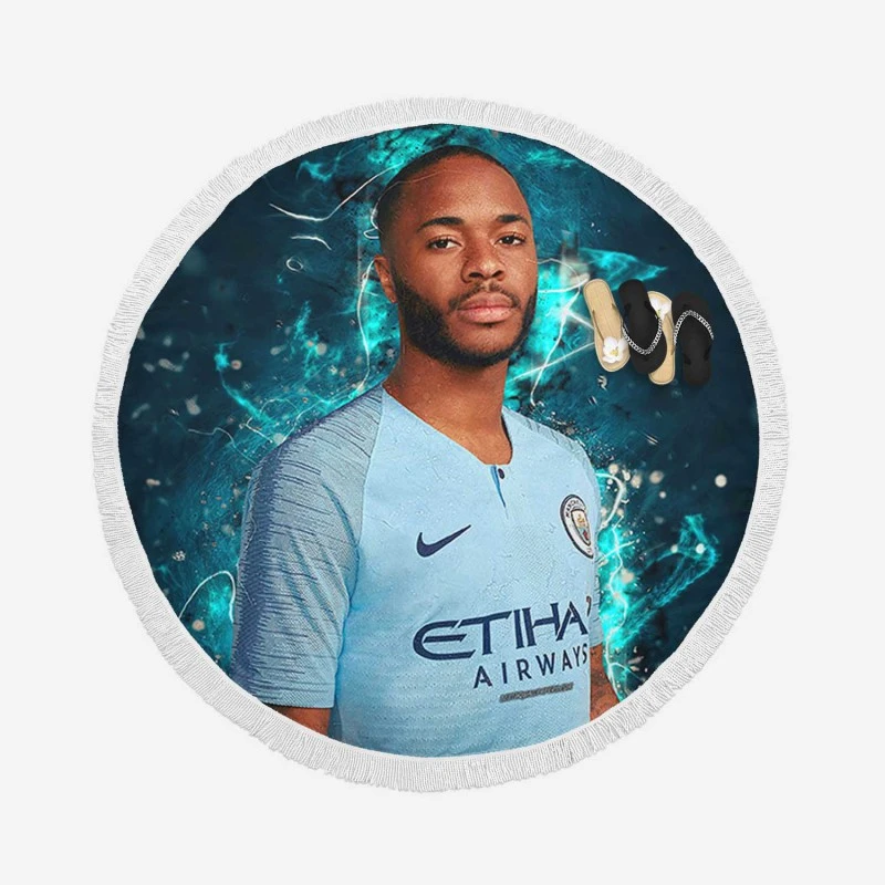 Raheem Sterling Popular Football Round Beach Towel