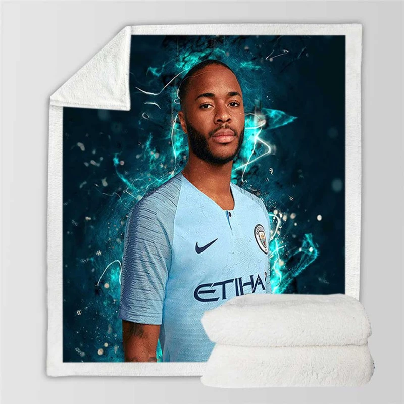 Raheem Sterling Popular Football Sherpa Fleece Blanket