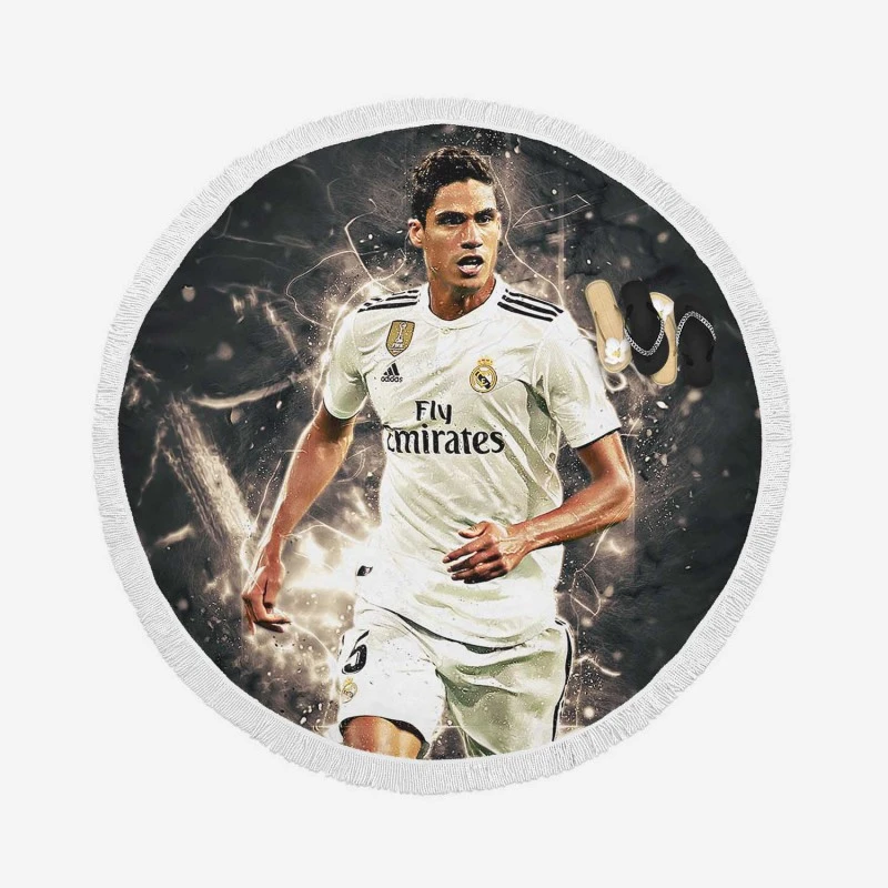 Raphael Varane Popular Soccer Player Round Beach Towel