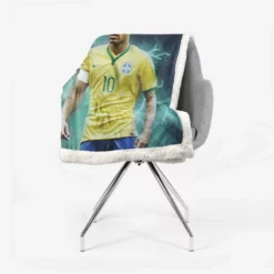 Ready Brazil Footballer Player Neymar Sherpa Fleece Blanket 2