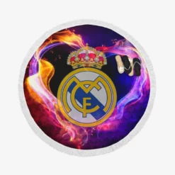 Real Madrid 5D Diamond Painting Logo Round Beach Towel
