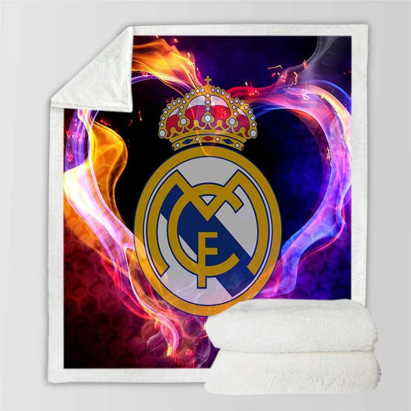 Real Madrid 5D Diamond Painting Logo Sherpa Fleece Blanket