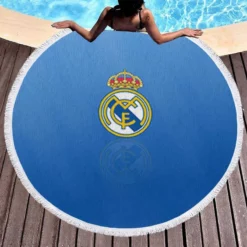 Real Madrid CF Energetic Soccer Club Round Beach Towel 1