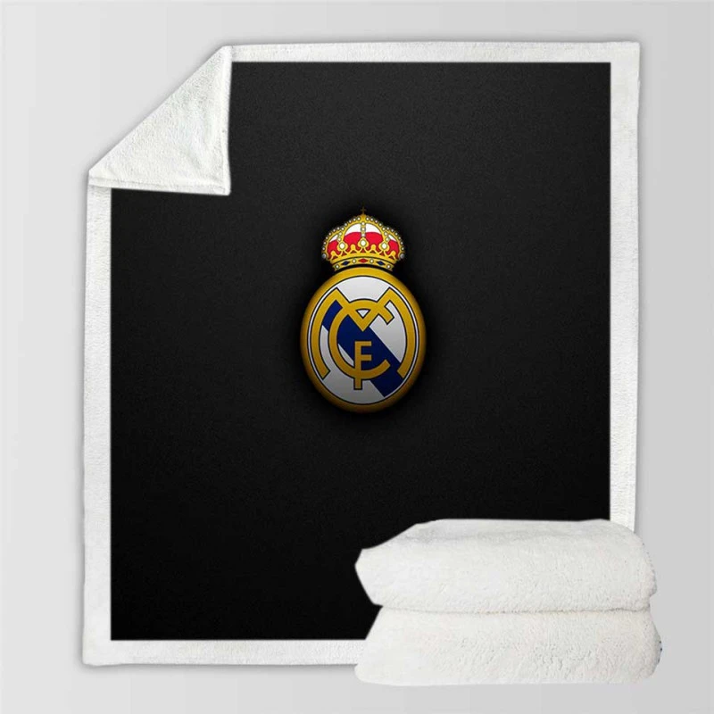 Real Madrid CF Football Logo Sherpa Fleece Blanket