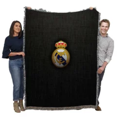 Real Madrid CF Football Logo Woven Blanket