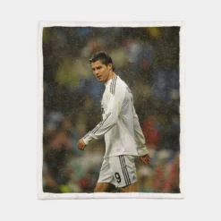 Real Madrid CF Ronaldo CR7 Sherpa Fleece Blanket 1