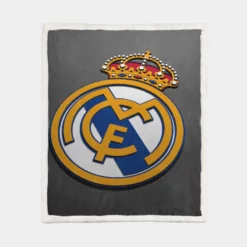 Real Madrid CF embedded logo Sherpa Fleece Blanket 1