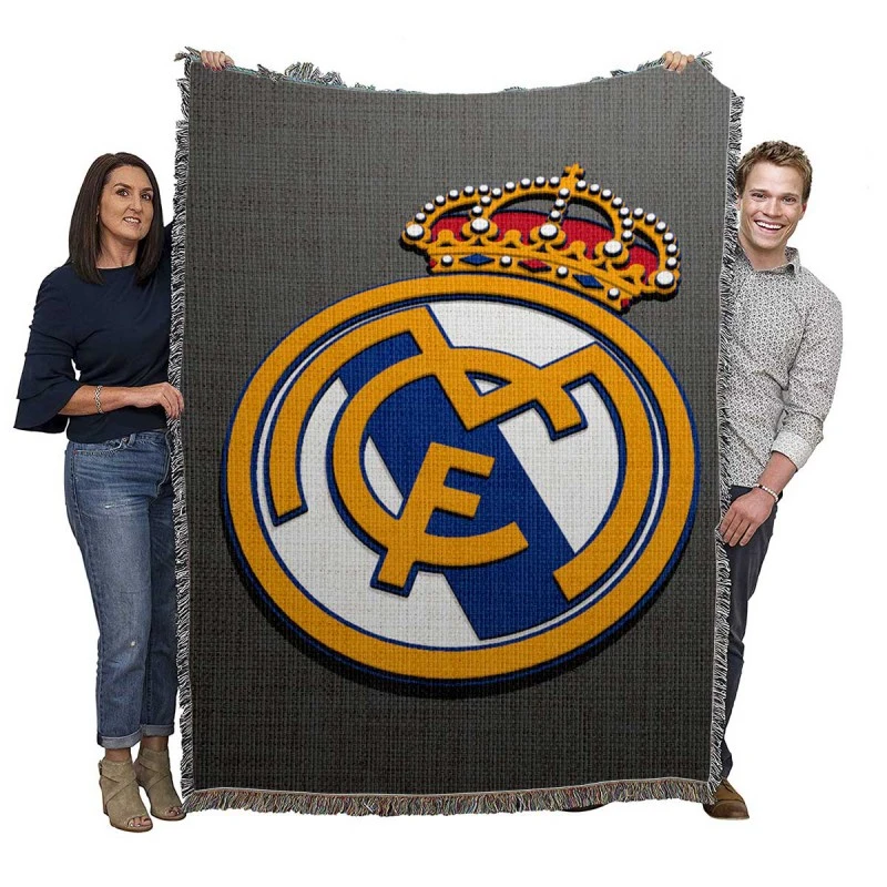 Real Madrid CF embedded logo Woven Blanket