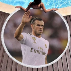 Real Madrid Club Player Gareth Bale Round Beach Towel 1